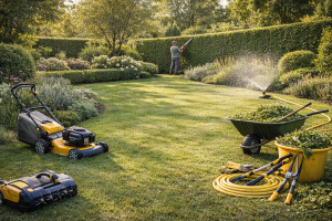 entretenir haie et pelouse